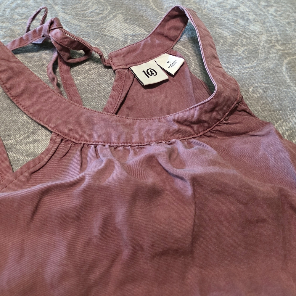 Ten Tree Mauve Back Tie Halter Tank (Size S)